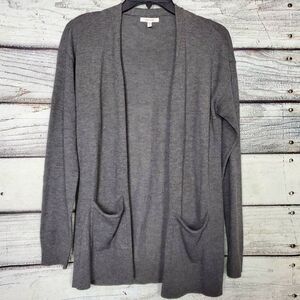 Maurices Gray Open Front Cardigan Women’s Small Long Sleeve Pockets